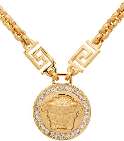 versace gold icon medusa necklace|Versace small medusa head necklace.